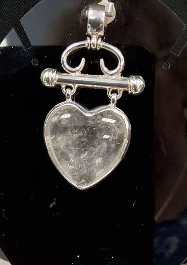 Quartz Silver Heart Pendant